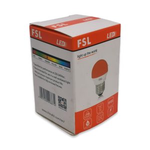AMPOLLETA LED G45 2W 220V E-27 COLOR NARANJA FSL