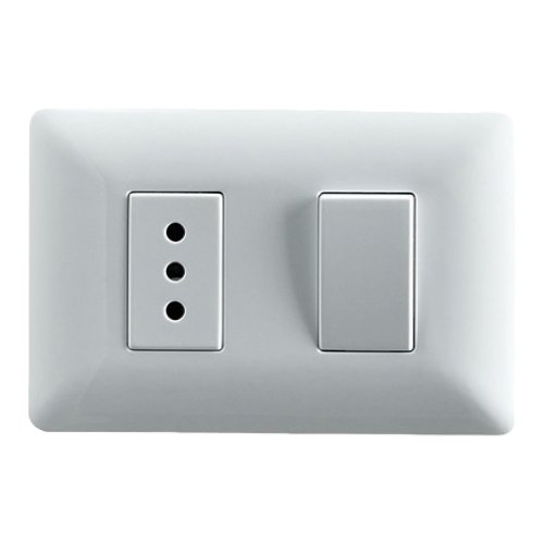 INTERRUPTOR 9/12 + TOMA SIMPLE 10A 250V BLANCO STANFORD 2915