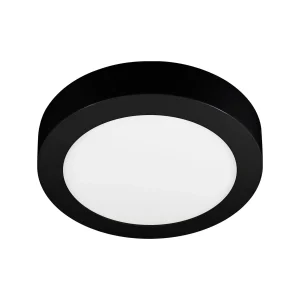 PANEL LED REDONDO SOBREPUESTO 12W LUZ FRIA NEGRO