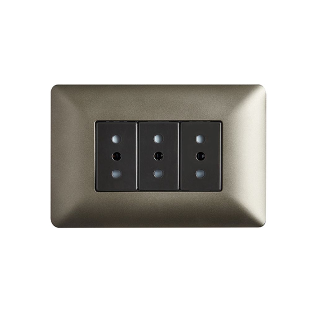 ENCHUFE TRIPLE 10A 250V TRIPLEX CAFE STANFORD 4928 - Electricidad
