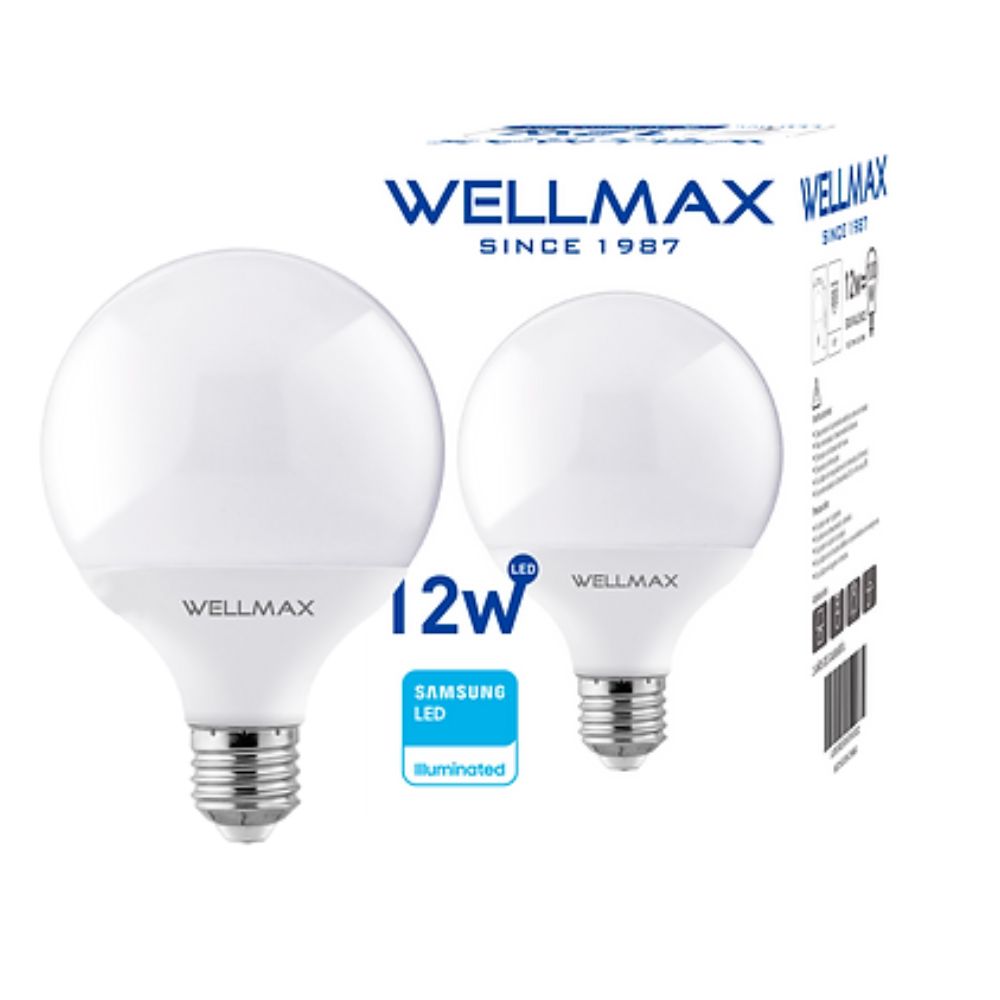 Ampolleta Led Globo G95 12W Luz Calida Wellmax | Comprar Online